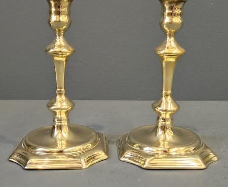 Pair of George III Seemed Brass Candlesticks  - Image 1