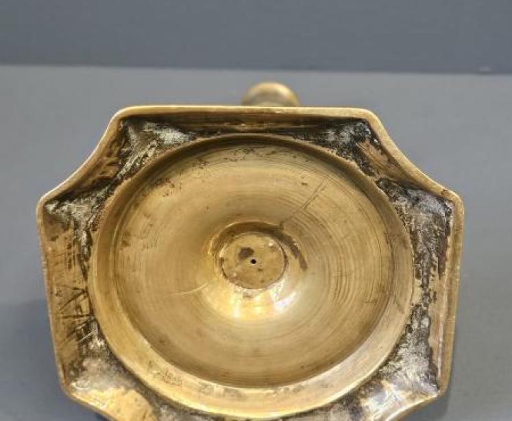 Pair of George III Seemed Brass Candlesticks  - Image 6