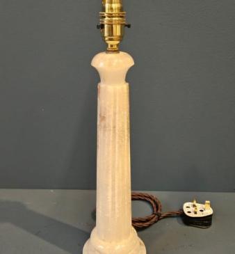 Edwardian Marble Reeded Column Table Lamp 