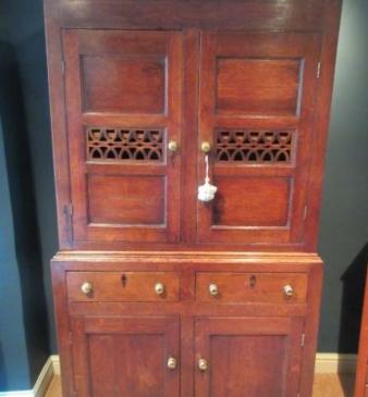 Superb Mid Georgian Oak Bread & Cheese Cupboard