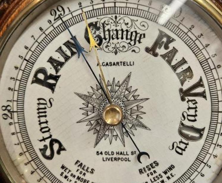 Victorian Oak Rope Twist Case Ships Barometer  - Image 2