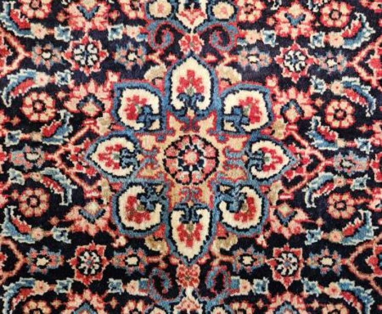Persian Rug with Navy Blue Background  - Image 2