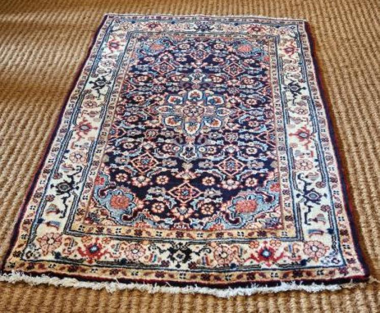 Persian Rug with Navy Blue Background  - Image 6