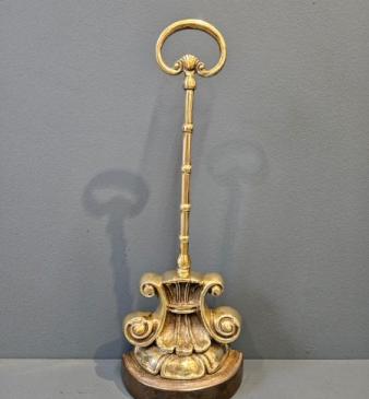 Victorian Cast Brass and Iron Door Stop 