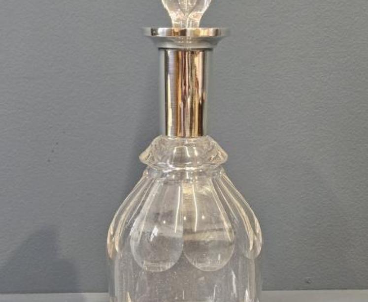George V Silver Neck Cut Crystal Decanter - Image 4