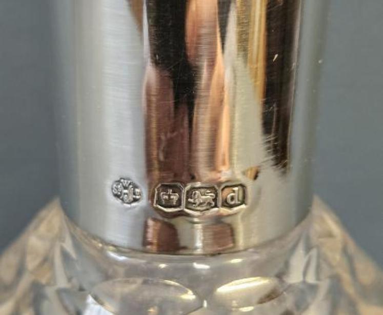 George V Silver Neck Cut Crystal Decanter - Image 5