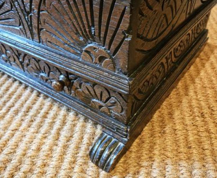 17th Century Oak Floor Standing Bible Box with Drawer  - Image 3