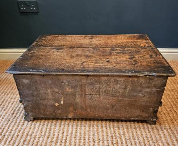 17th Century Oak Floor Standing Bible Box with Drawer  - Image 4