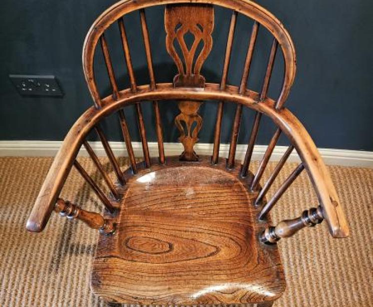 Yew Wood Low Back Windsor Chair  - Image 2