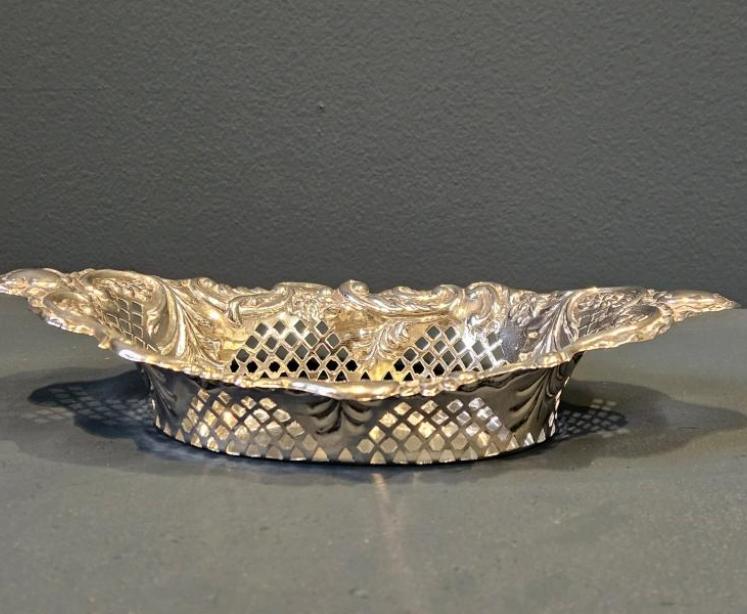 Victorian Silver Fretted Border Dish - Image 6