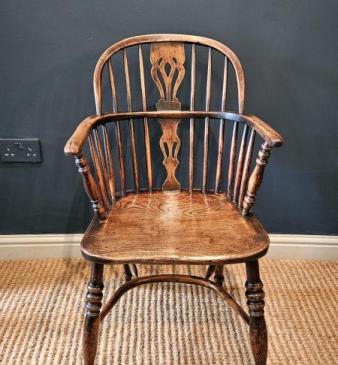 George III Yew Wood Windsor Chair 