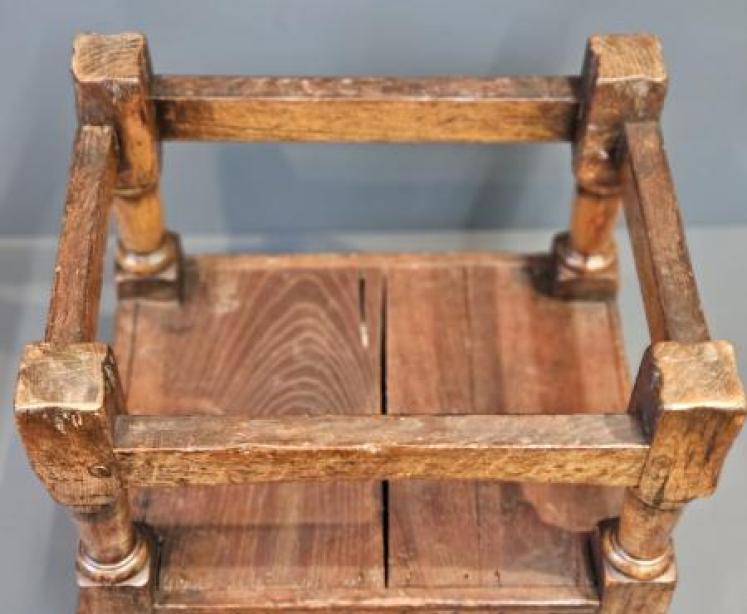 Georgian Carved Oak Box Stool  - Image 4