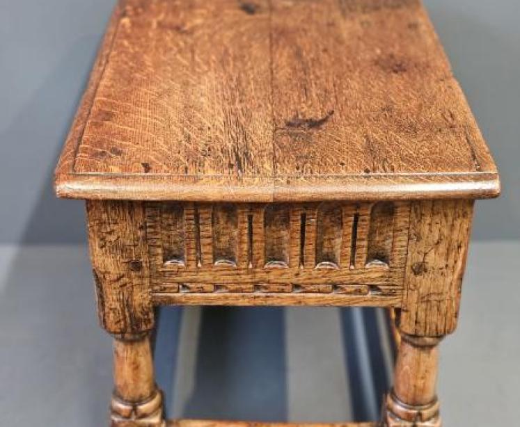 Georgian Carved Oak Box Stool  - Image 7
