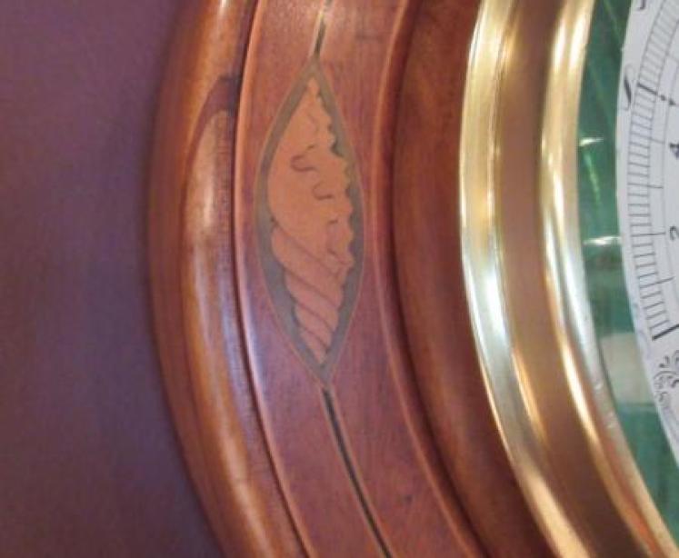 Large Victorian Sheraton Inlaid Leeds Barometer - Image 2