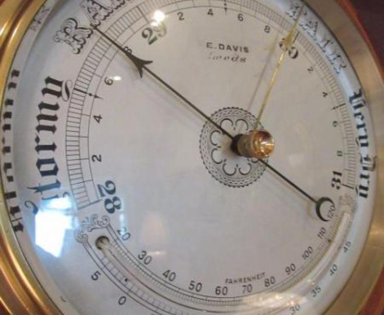 Large Victorian Sheraton Inlaid Leeds Barometer - Image 3