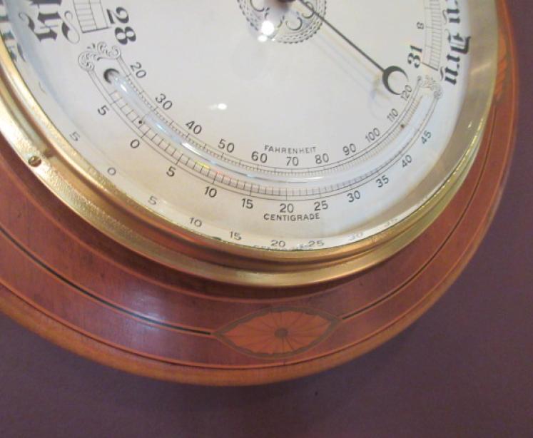 Large Victorian Sheraton Inlaid Leeds Barometer - Image 4