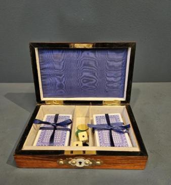 Victorian Walnut Card Box