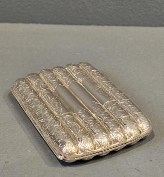 Edwardian Chased Cast Silver Cheroot Case