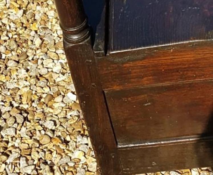 Superb George I Period Oak Settle  Table.c.1720 - Image 5