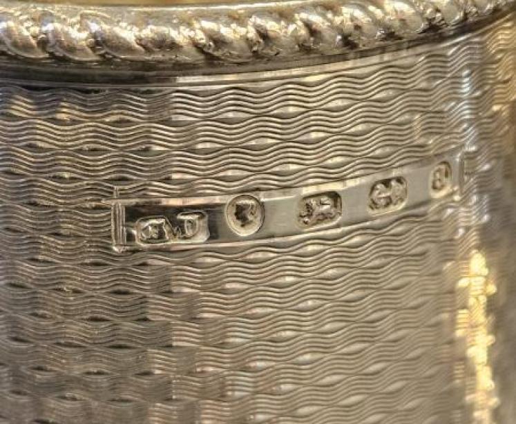 Victorian Engine Turned Silver Mug - Image 7