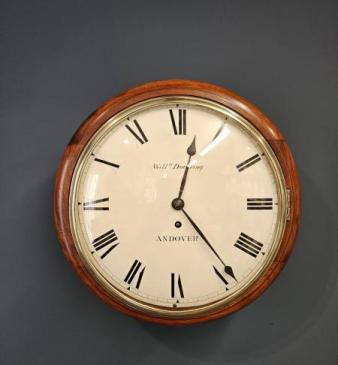 Victorian Mahogany 8 Day Convex Dial Fusee Wall Clock