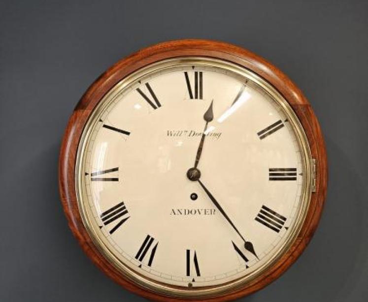 Victorian Mahogany 8 Day Convex Dial Fusee Wall Clock - Image 1