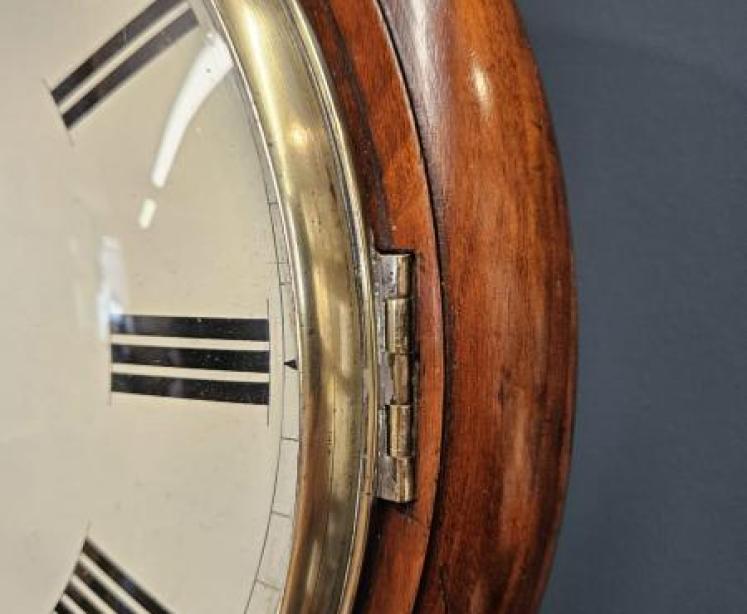 Victorian Mahogany 8 Day Convex Dial Fusee Wall Clock - Image 2