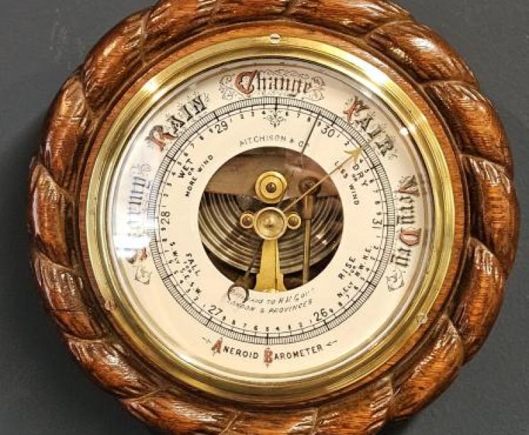Aitchison & Co Rope Twist Case Skeletonised Barometer - Image 1