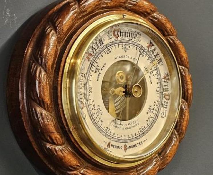 Aitchison & Co Rope Twist Case Skeletonised Barometer - Image 4