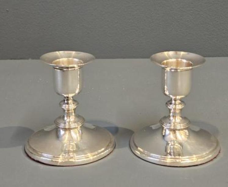 Pair of Victorian Silver Candlesticks - Image 1