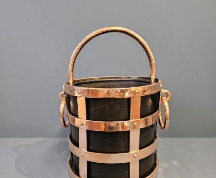 Superb Arts & Crafts Coal Bucket in Copper Cradle - Image 1