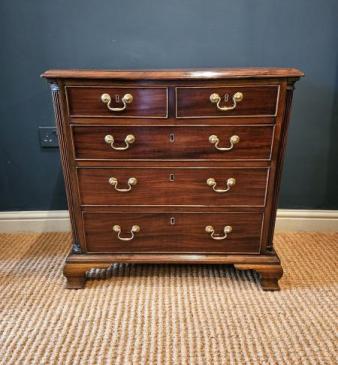 Small George III Figured Mahogany Chest of Drawers