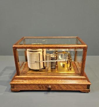 Victorian Negretti & Zambra Oak Cased Barograph