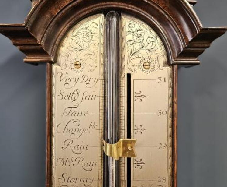 Early George II Stick Barometer by Simon Cade, Charring Cross - Image 6