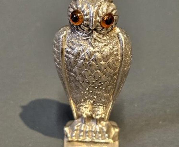 Rare Silver Owl Wax Seal - Image 1