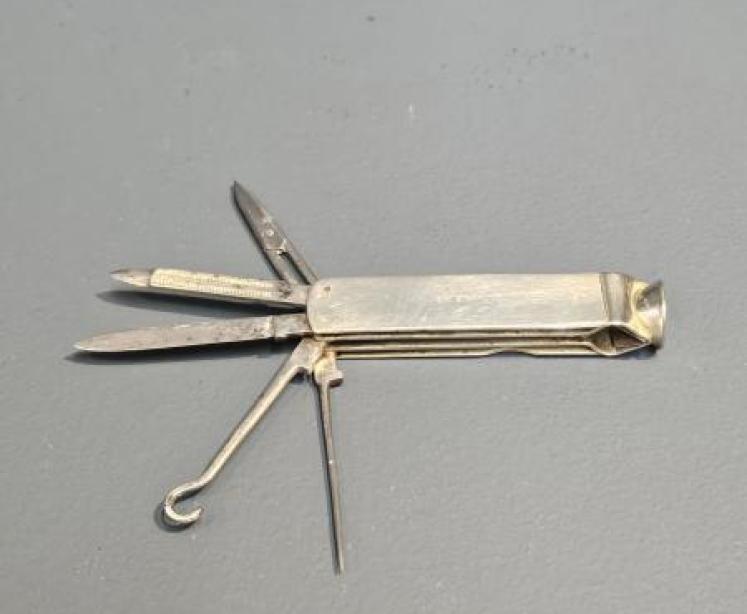 Levi & Salaman Silver Pen Knife and Cheroot Cutter - Image 1