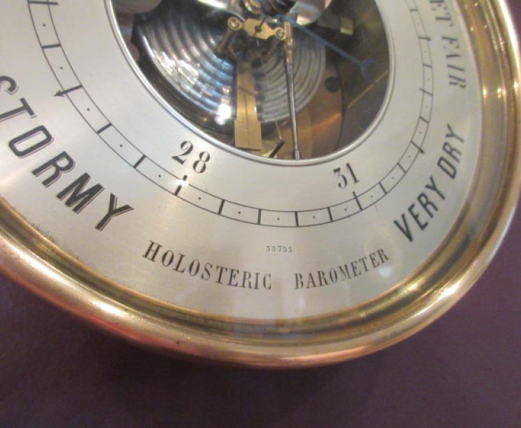 Large 19th Century 8" Holosteric Marine Barometer - Image 3