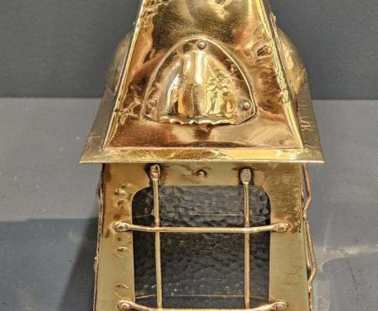 Edwardian Arts & Crafts Brass Lantern - Image 5