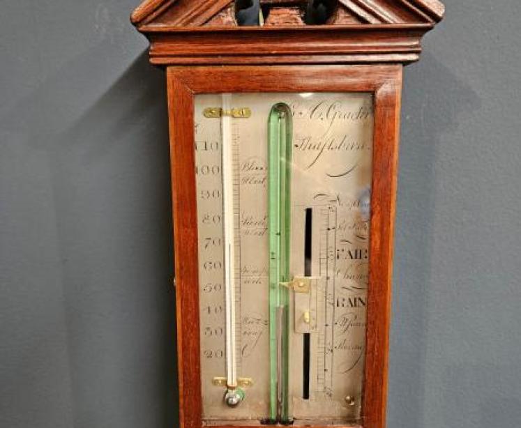 Georgian Mahogany Shaftsbury Stick Barometer - Image 2