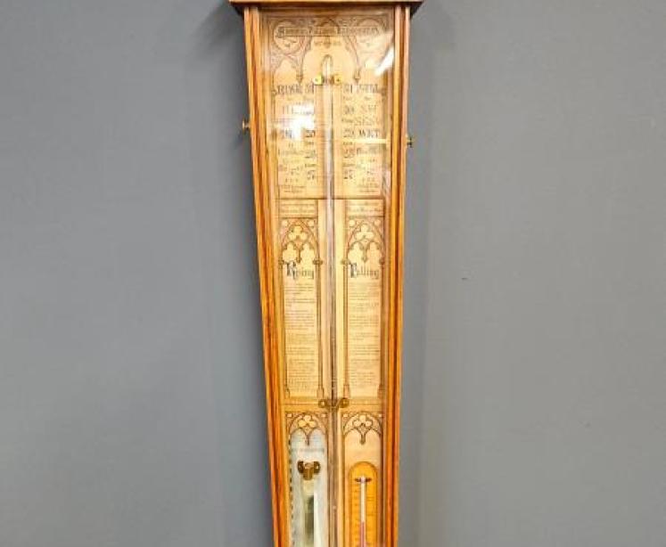 Victorian Oak Cased Fitzroy Barometer - Image 1