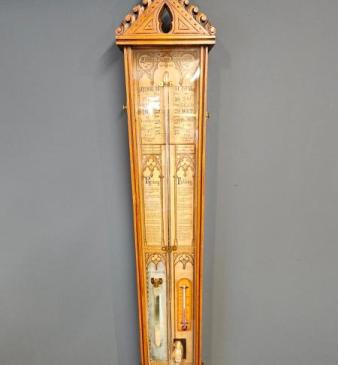 Victorian Oak Cased Fitzroy Barometer