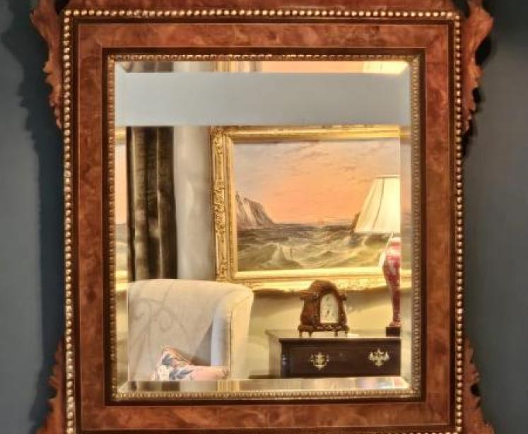 Late Georgian Burr Walnut Mirror   - Image 4
