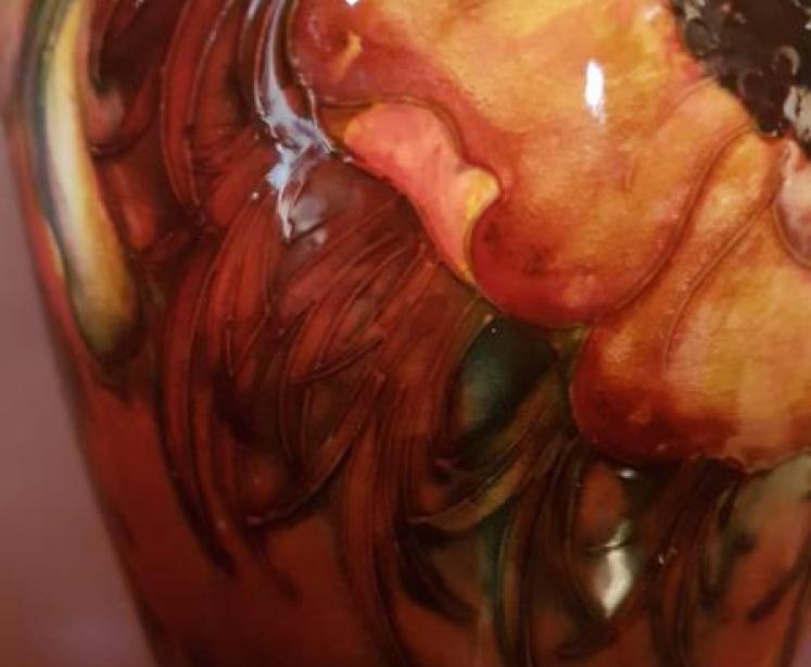 Early Moorcroft Anemone Flambe vase C. 1930 - Image 2