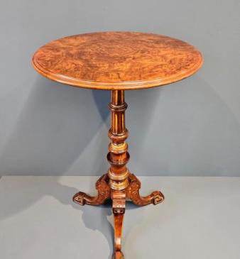 Superb Quality Victorian Burr Walnut Tripod Table