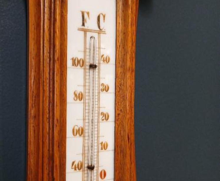 Victorian Golden Oak Banjo Barometer - Image 5