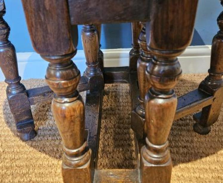 Period Oak Style Drop Leaf Low Occasional Table - Image 6