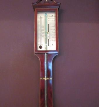 Fine 19th Century Sheraton Inlaid Stick Barometer