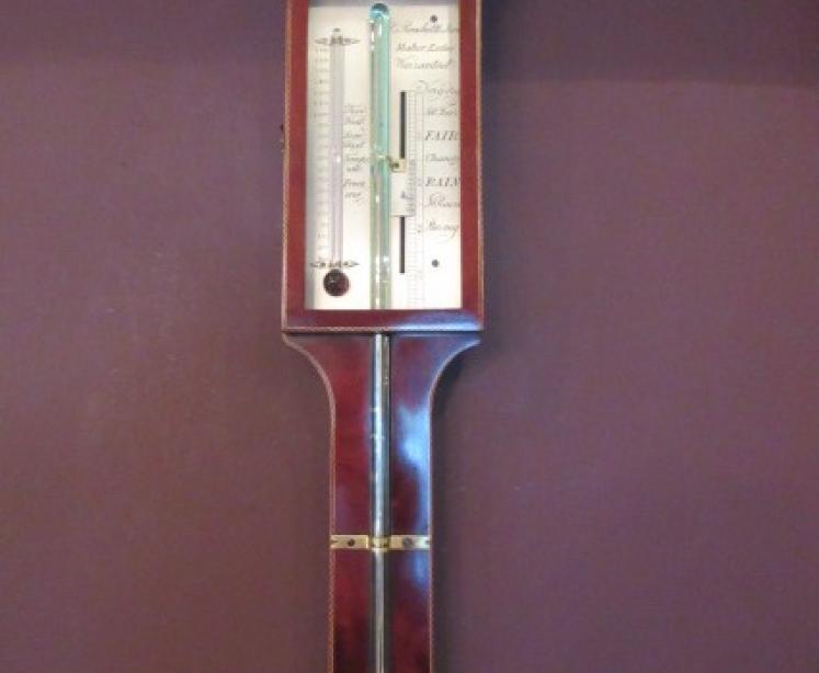 Fine 19th Century Sheraton Inlaid Stick Barometer - Image 1