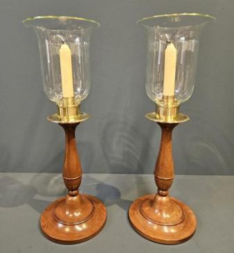 Pair of Edwardian Candlesticks and Shades