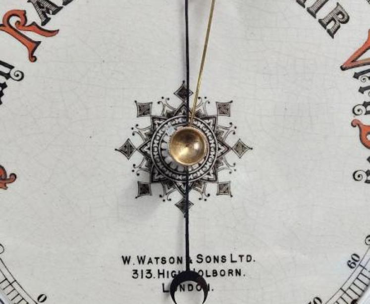 Victorian Oak Ships Barometer by Watson Of Holborn - Image 3